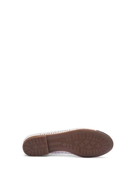 Ara White Sangria Cap Toe Flat