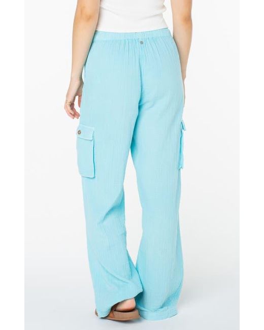 Roxy Blue Precious Cargo Beach Cotton Gauze Pants