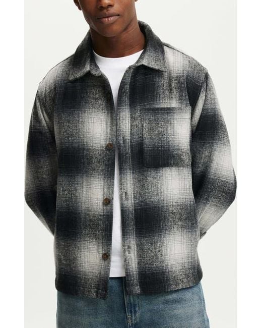 Cotton On Gray Boxy Overshirt for men