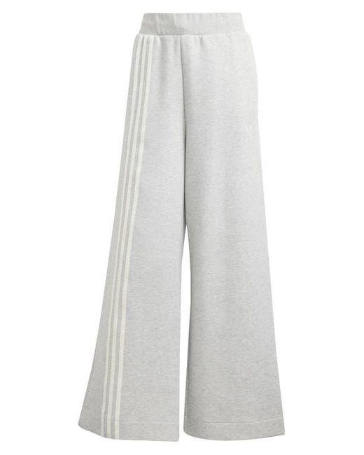 Adidas Gray Off Placed 3-Stripes Wide Leg Sweatpants