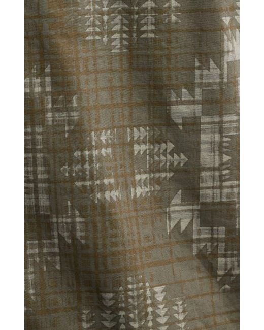 Pendleton Green Geo Pattern Cotton Camp Shirt for men