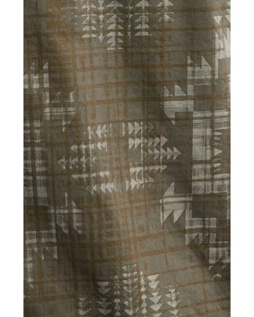 Pendleton Green Geo Pattern Cotton Camp Shirt for men