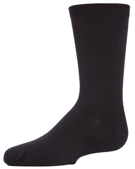 Memoi Black Basic Modal Crew Socks