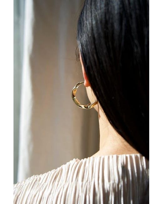 Odette New York White Fender Hoop Earrings