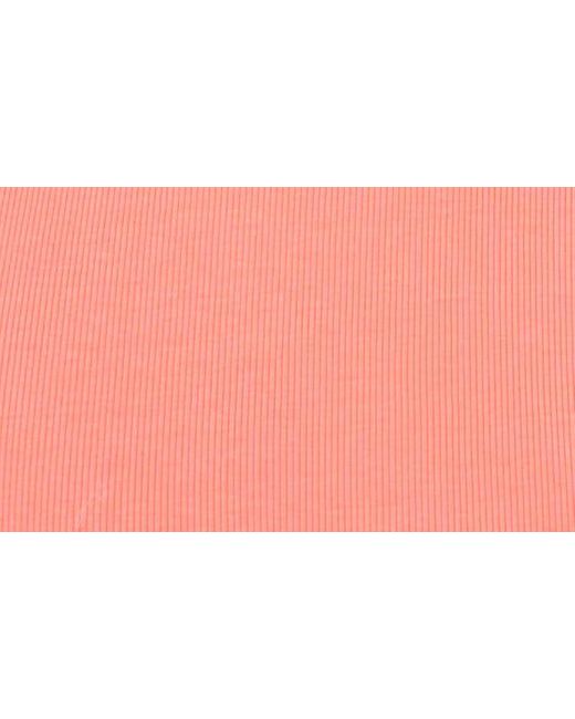 1.STATE Pink Back Cutout Cotton Rib Midi Dress