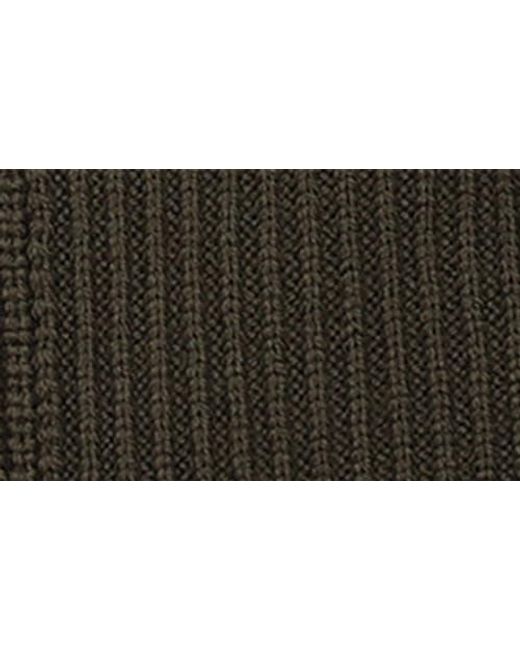 AllSaints Black Merino Wool Rib Scarf for men