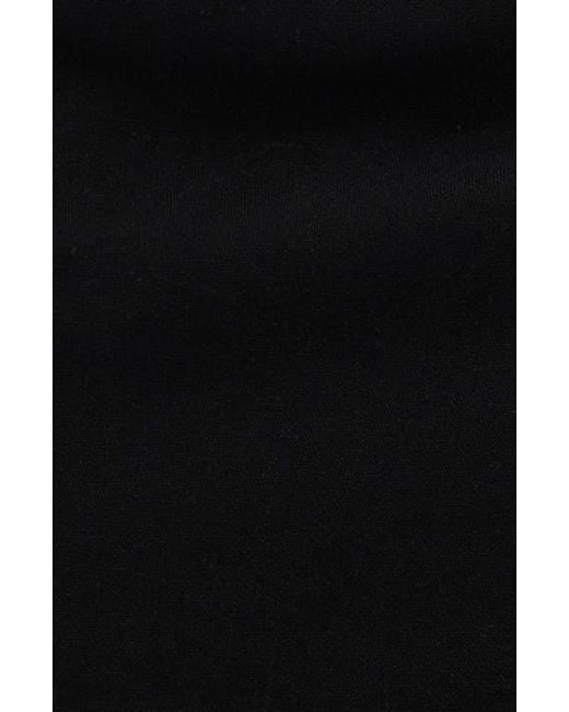 Wayf Black Clio Tie Shoulder Linen Blend Midi Dress