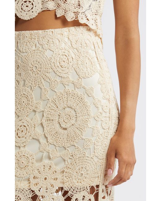 Vero Moda Natural Lili High Waist Crochet Skirt