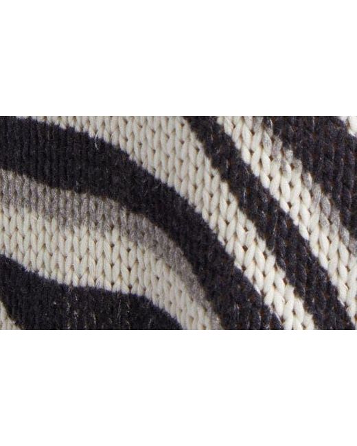 R13 Black Oversize Distressed Zebra Stripe Sweater