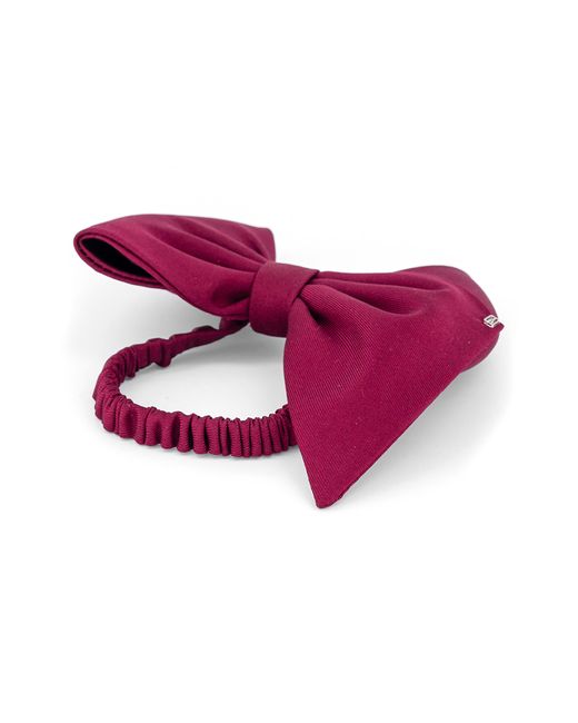 Alexandre De Paris Pink Silk Twill Bow Scrunchie