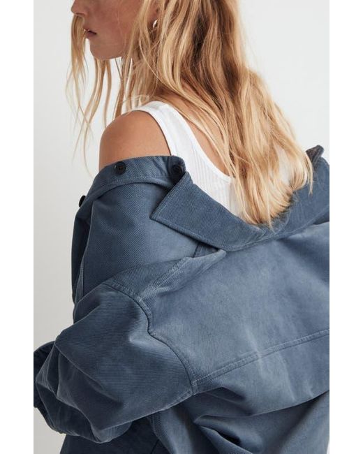 Madewell Stretch Twill Oversize Shirt Jacket in Blue Lyst