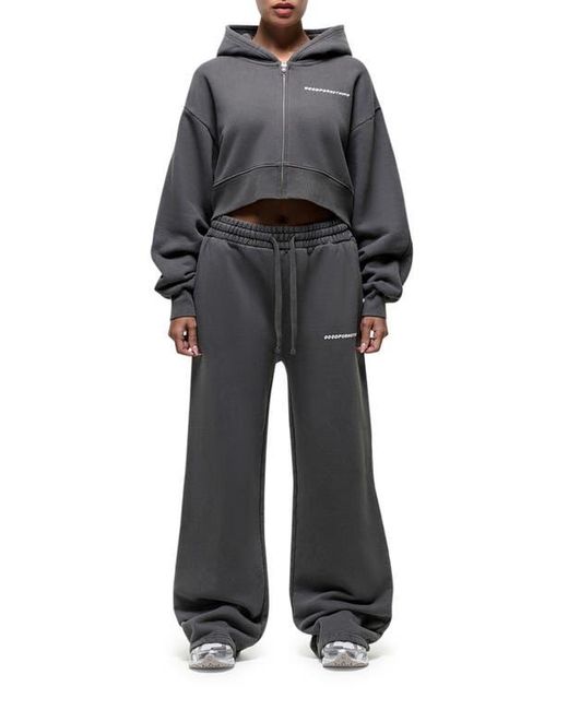 Good For Nothing Black Vintage Crop Zip Hoodie
