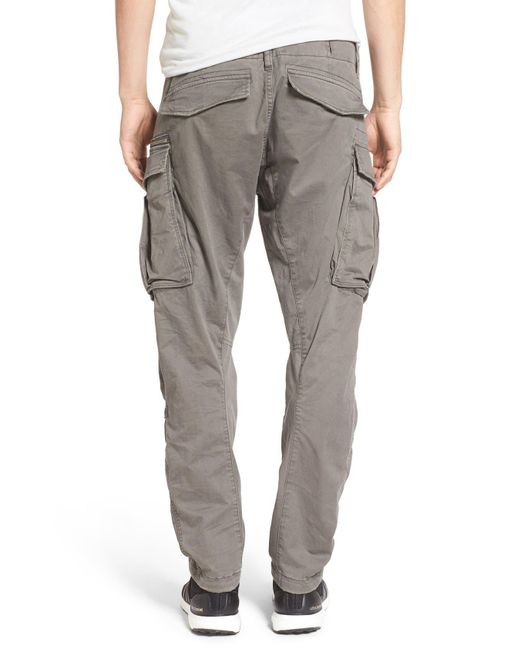 G-Star RAW Gray Rovik Tapered Fit Cargo Pants for men