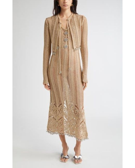 Rabanne Natural Openwork Tank Sweater Dress