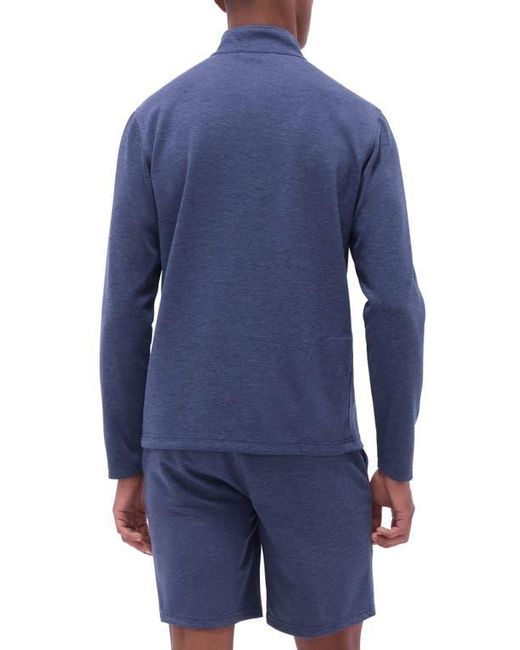 Bugatchi Blue Quarter Zip Performance Pullover for men