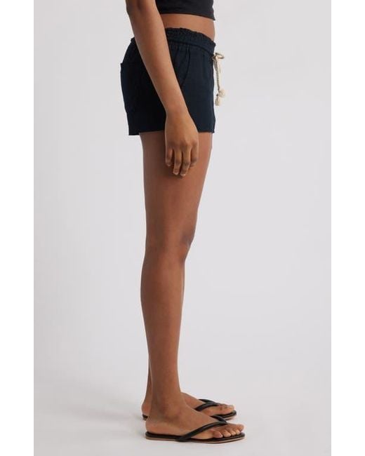 Roxy Black Oceanside Cotton Drawstring Shorts