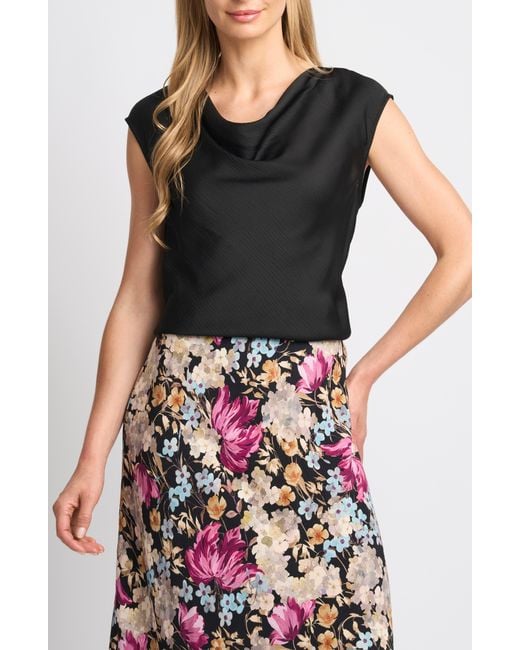 Halogen® Black Cowl Neck Top