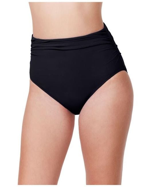 Gottex Blue Tutti Frutti Shirred High Waist Swim Bottom