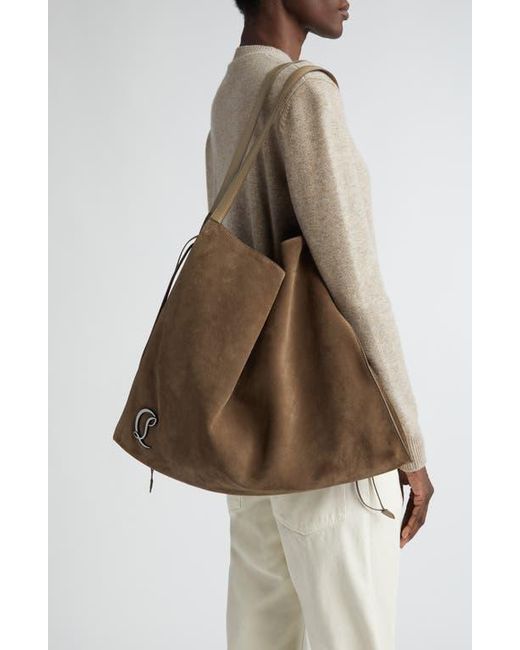 トートバッグ Christian Louboutin Brown Suede Baggy Tote Bag Baggy suede tote bag in brown - Christian Louboutin | Mytheresa