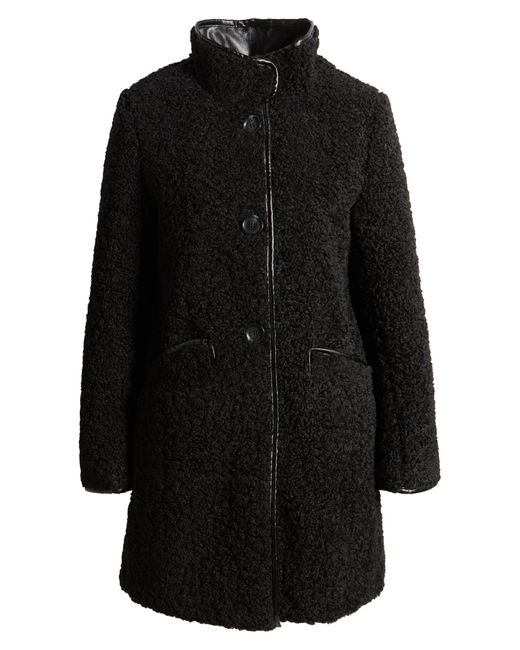 Sam Edelman Black Faux Fur Teddy Coat