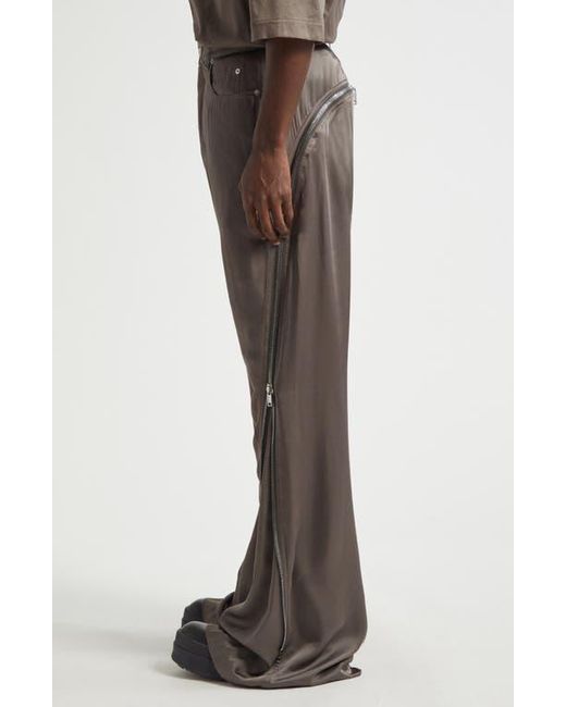 Rick Owens Gray Bolan Banana Zip Satin Pants for men
