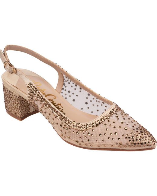Lady Couture Pink Rhinestone Mesh Slingback