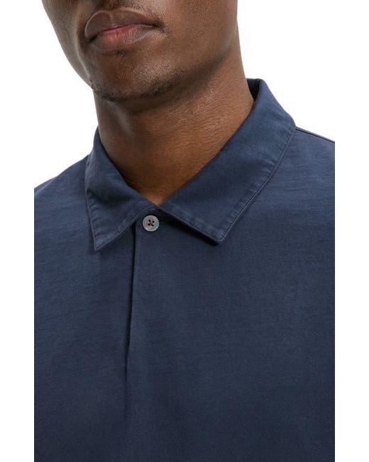Theory Blue One Button Polo for men