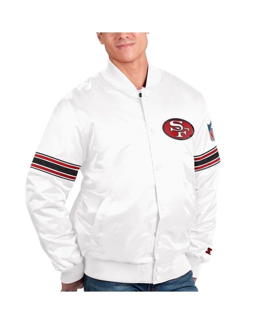 Satin Starter San Francisco 49ers White/Golden Jacket - Jacket Makers