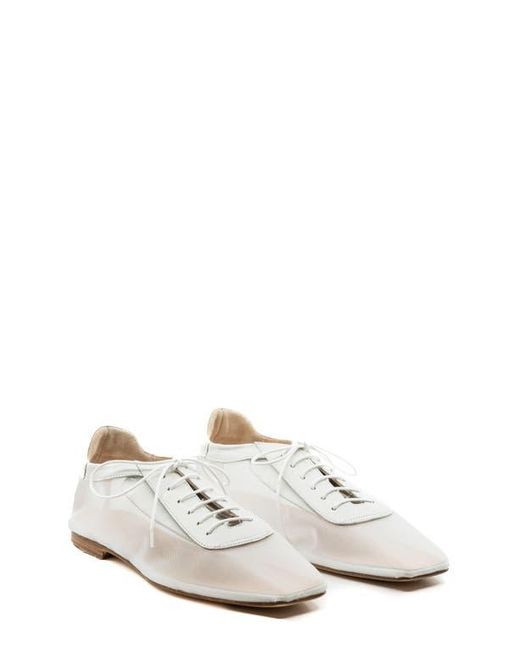 Andrea Gomez White Antonia Clear Mesh Flat