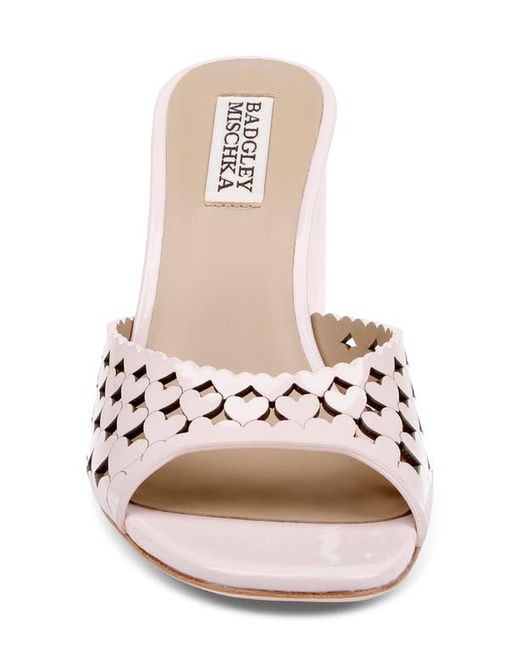 Badgley Mischka Pink Omni Laser-Cut Heart Sandal