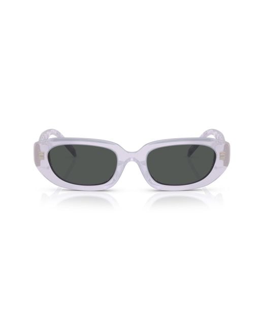Tory Burch Blue T Monogram Rectangle Sunglasses, One Size