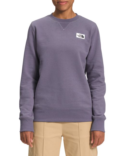 The North Face Purple Heritage Patch Crewneck Sweatshirt