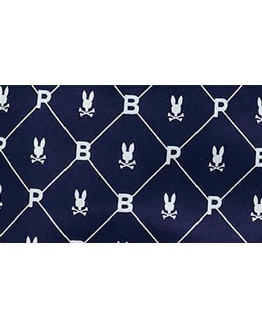 Psycho Bunny Blue Hunter Bunny Print Swim Trunks for men