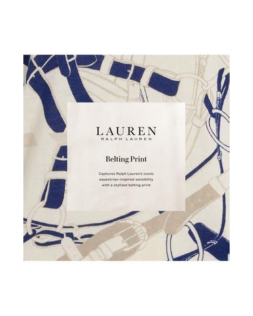 Ralph Lauren Blue Belting Print Classic Fit Crepe Button-Up Shirt