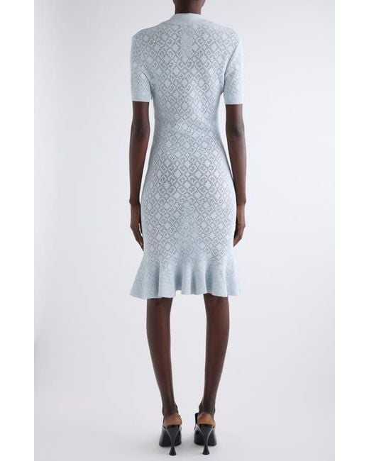 Givenchy Blue Monogram 72 Jacquard Knit Polo Dress