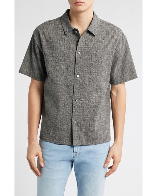 FRAME Gray Textured Short Sleeve Button-Up Shirt for men