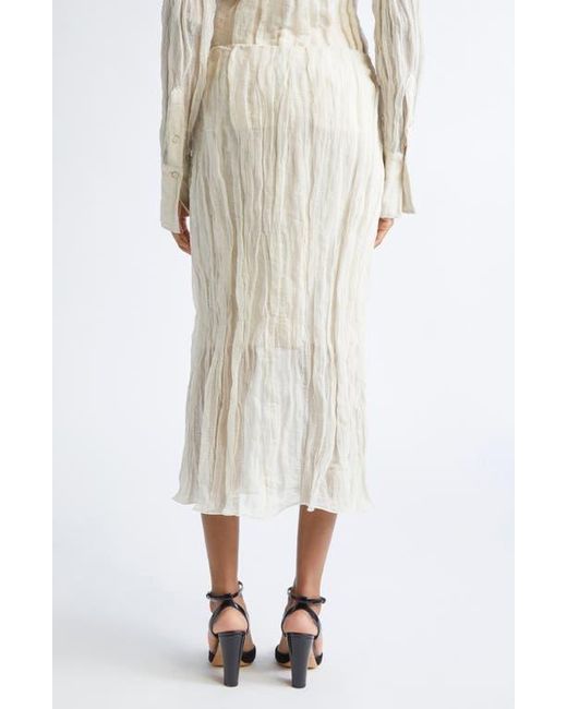 Brandon Maxwell Natural The James Metallic Organza Straight Skirt