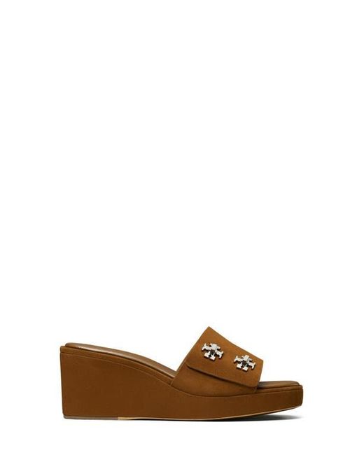 Tory Burch Brown T-Lock Wedge Sandal