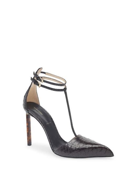 Tom Ford White T-Strap Pump