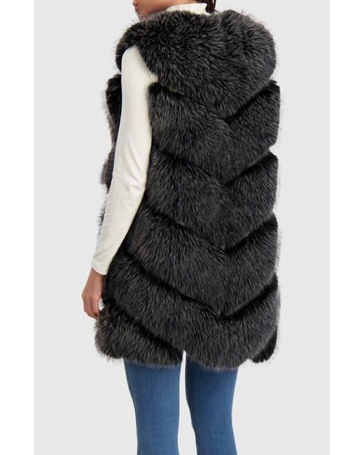 Lyla Grant Women's Black Fur-Free Fox (Faux Fur) Vest