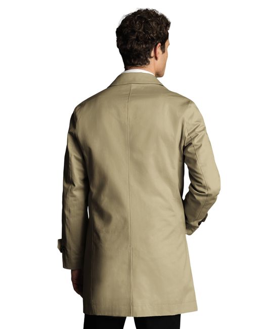Charles Tyrwhitt Natural Classic Showerproof Cotton Raincoat for men