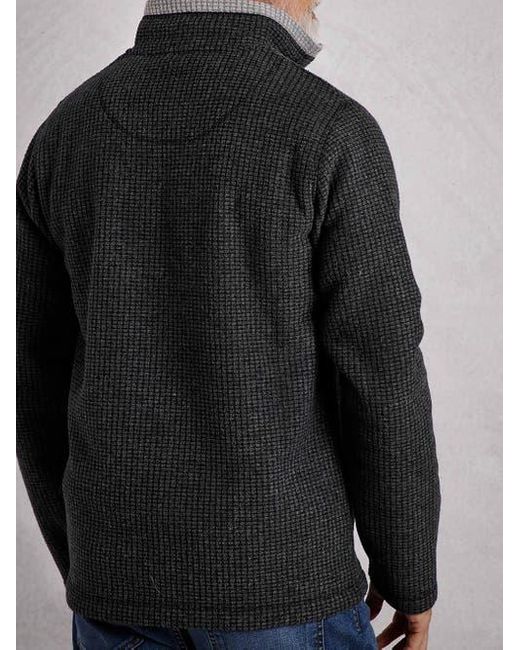 Weird Fish Black Newark 1/4 Zip Grid Fleece for men