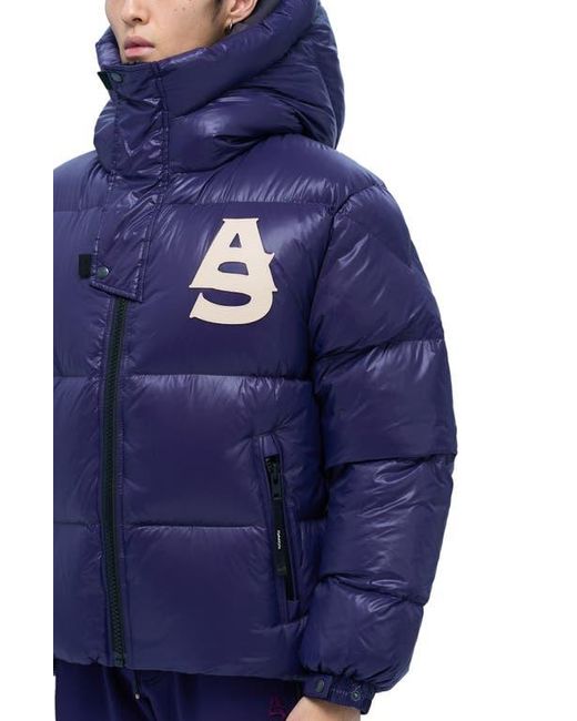 Alpha Style Blue Kudu Hooded Puffer Down Jacket for men