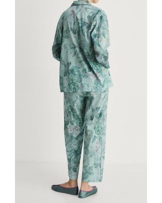Mango Green Tropical Print Pajama Shirt