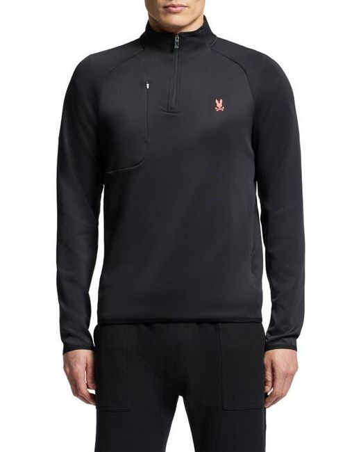 Psycho Bunny Black Dixie Golf Quarter Zip Pullover for men