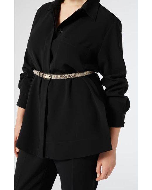 Marina Rinaldi Black Cady Button-Up Shirt