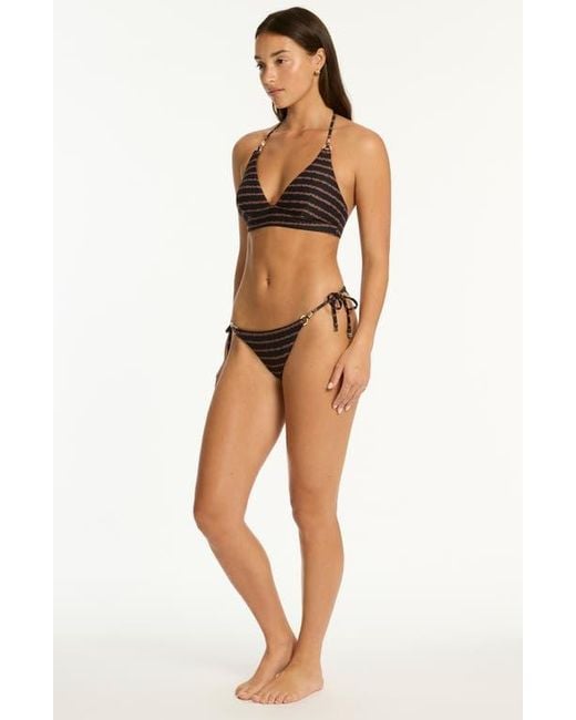 Sea Level Black Riptide Longline Halter Bikini Top
