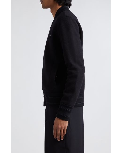 Givenchy Black 4g Wool Knit Varsity Jacket for men