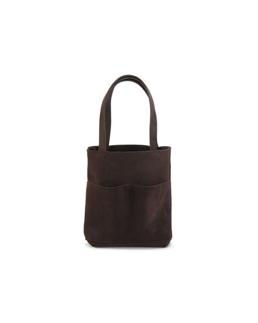 EZRA ARTHUR Black Brooklyn Nubuck Suede Leather Tote Bag