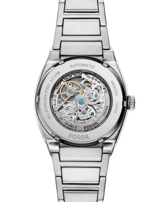 Fossil Gray Everett Skeleton Bracelet Watch, 42Mm for men